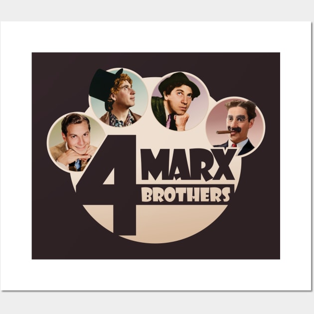 The 4 Marx Brothers at Paramount color version Wall Art by SpruceTavern